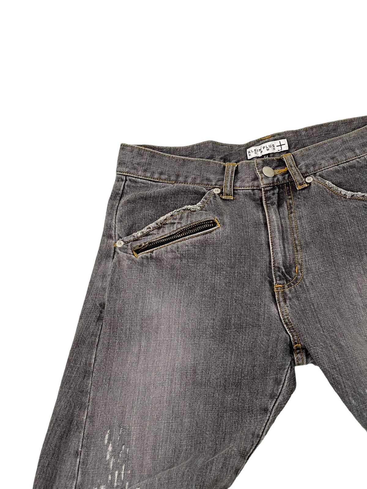 Japanese Brand Flare Jeans Klein Plus Homme Distress Slim Boot Cut 5🟦9 Size US 29 - 8 Thumbnail