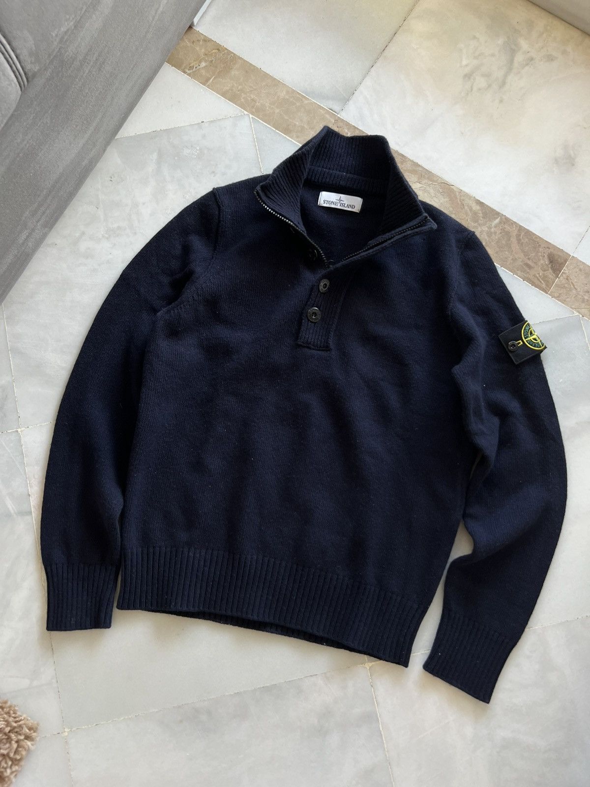 Stone Island × Vintage Stone island turtleneck button sweater Size US M / EU 48-50 / 2 - 2 Thumbnail