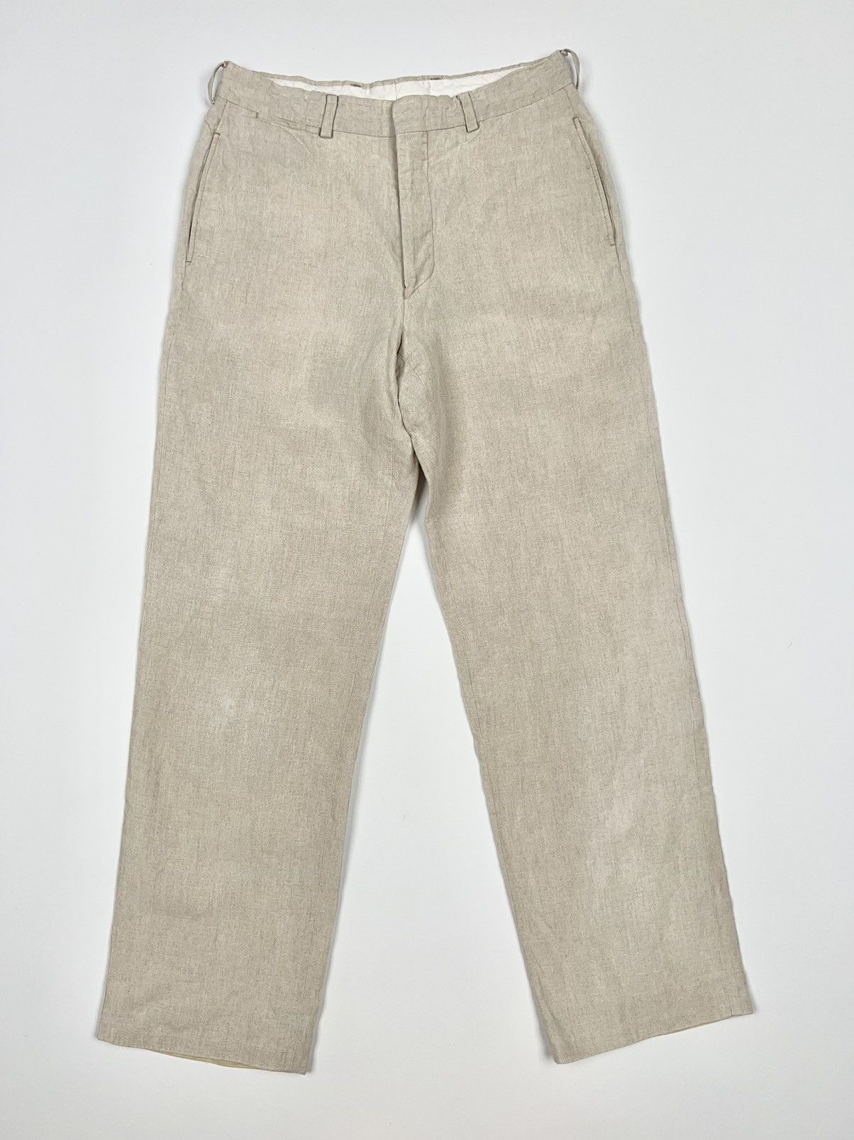 image of Kenzo Homme Linen Trousers Pants Vintage, Men's (Size 32)