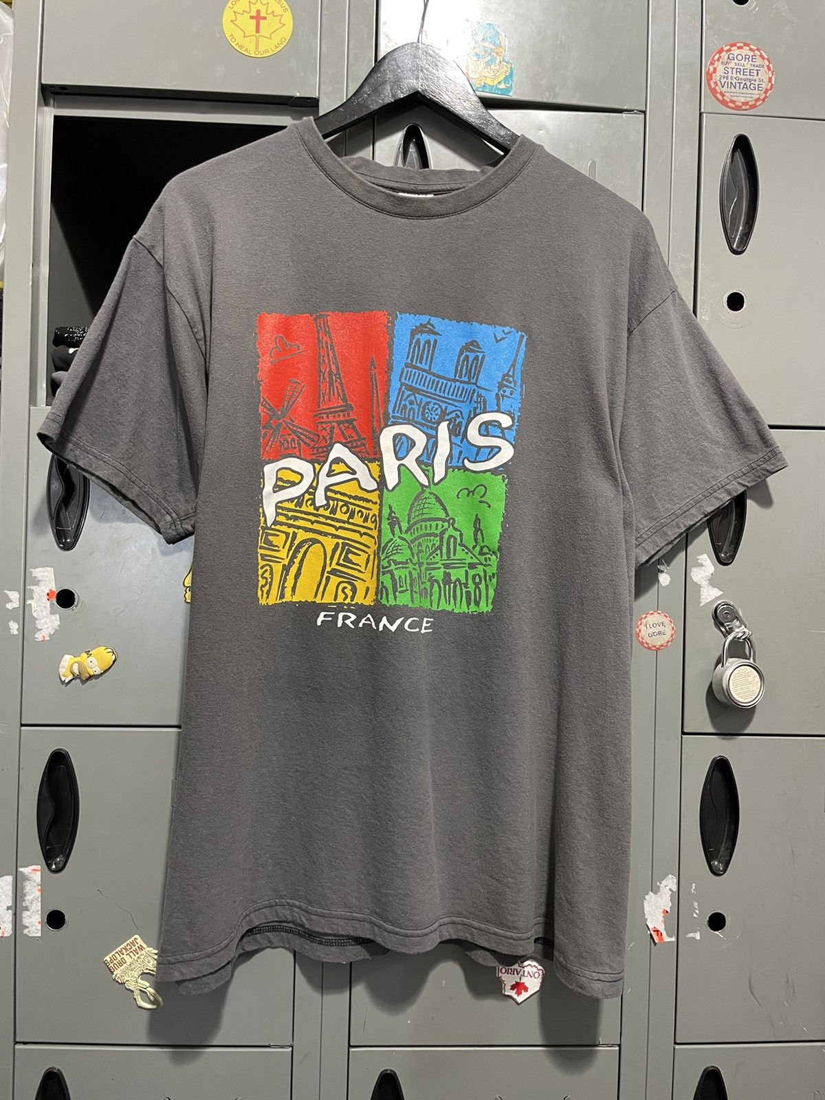 Vintage Paris art tee Eiffel Tower notre dame arc de triomphe France ...