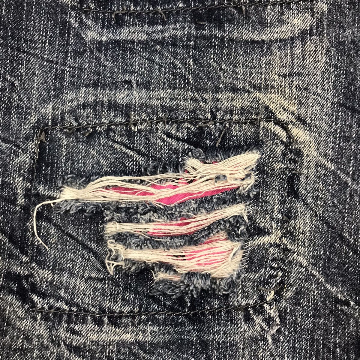 Japanese Brand ACID WASH JEANS JAPANESE PUNK BLUE FADED DISTRESSED PANTS Size US 34 / EU 50 - 7 Thumbnail