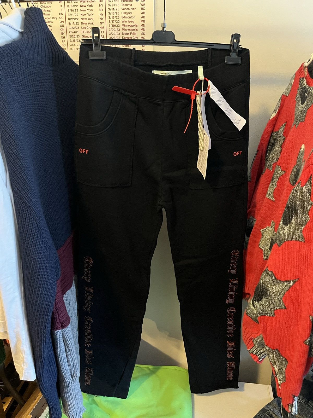 Image of Off White x Vlone Off-White X Vlone Black Sweatpants Joggers S, Men's (Size 30)