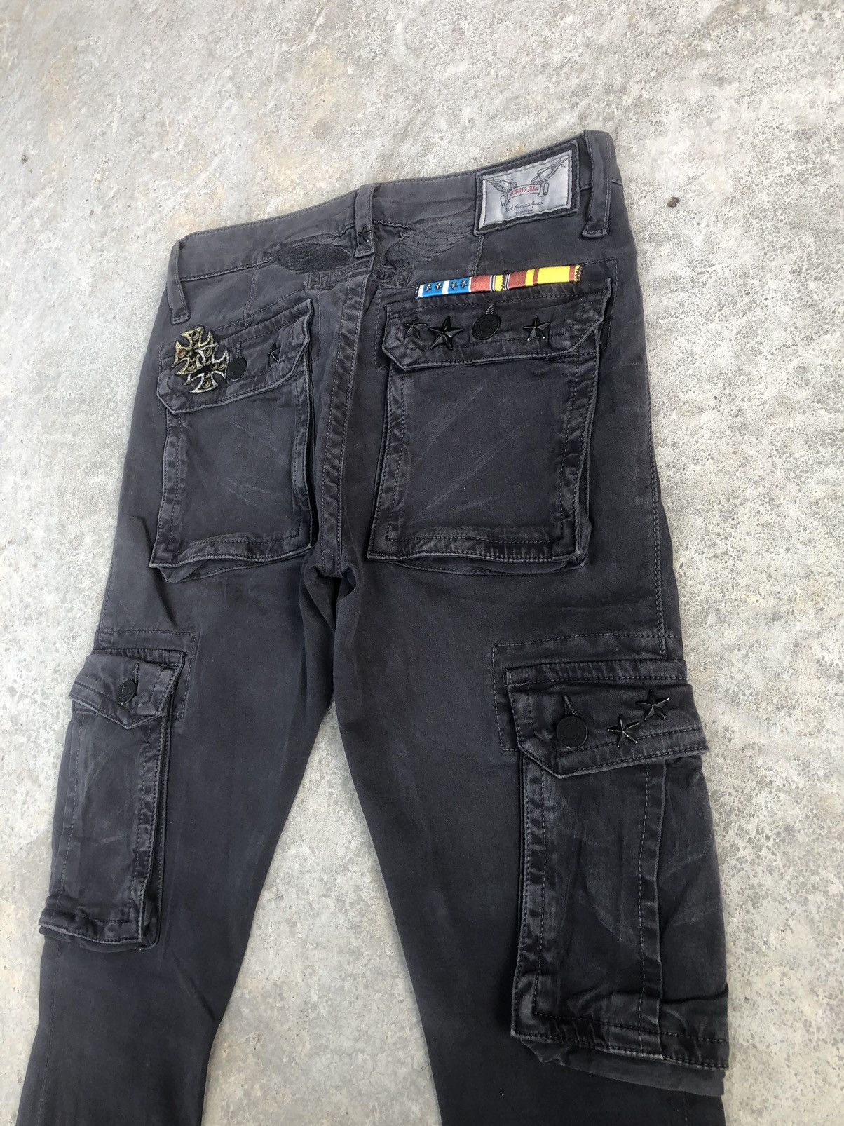 Robins Jeans Robin’s Cargo Pants Multipocket Chrome Heart Size US 27 - 13 Thumbnail