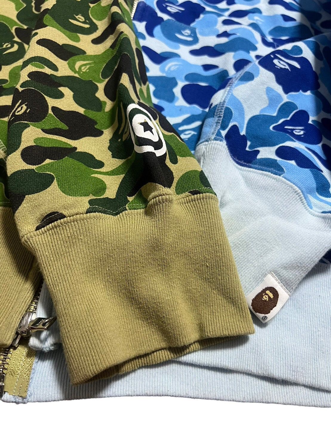 BAPE shark half full zip hoodie ABC green/blue camo
