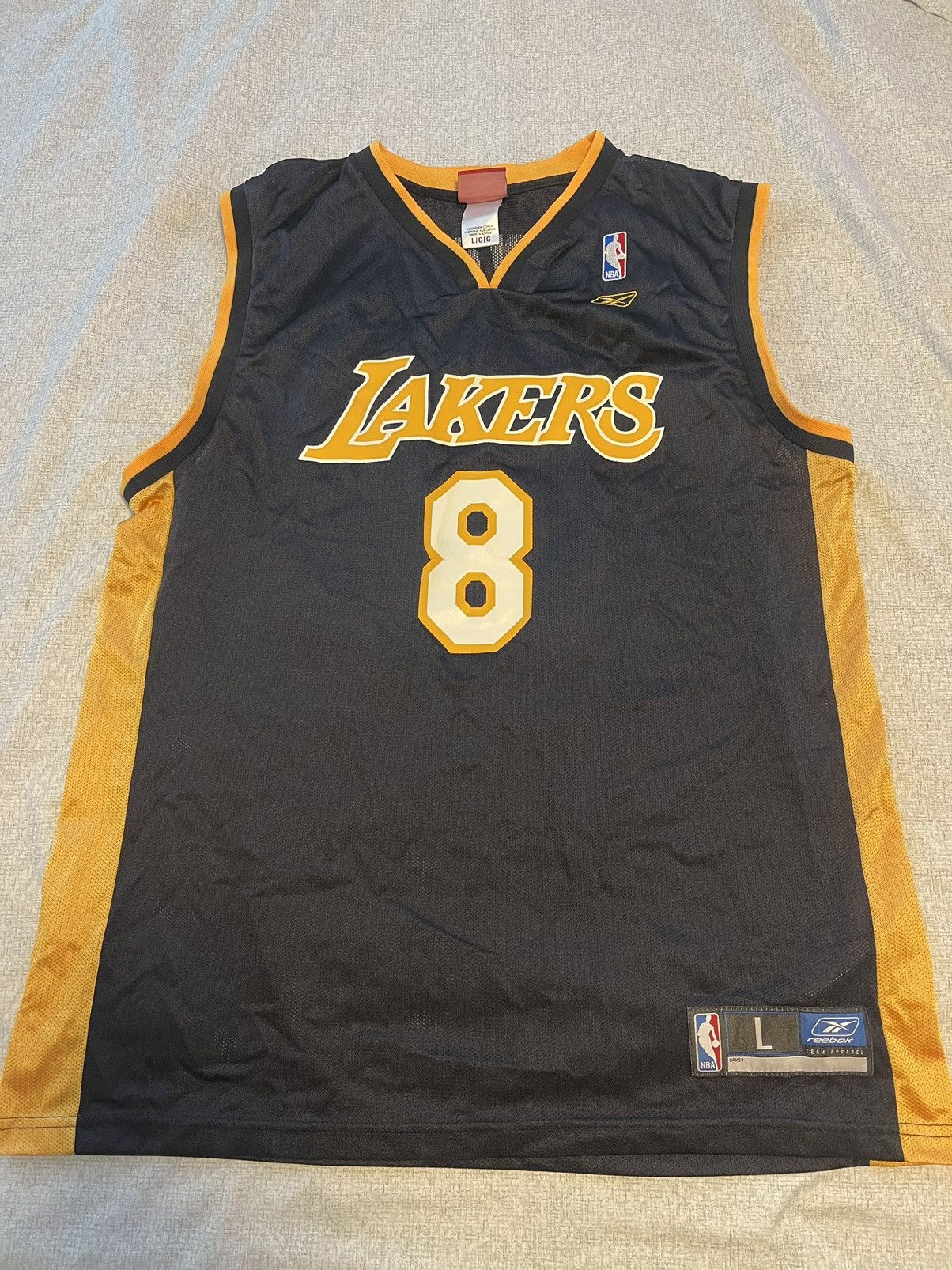 NBA Los Angeles Lakers Kobe Bryant 8 Reebok Jersey Black (L)