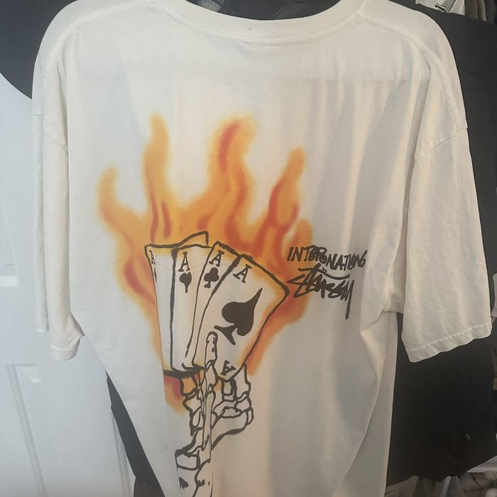 Stussy Stussy Cards Fire t-shirt XL | Grailed