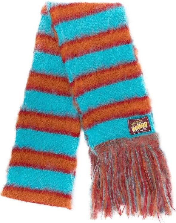 image of Marni Multicolor Brushed Fuzzy Mohair Scarf, Men's