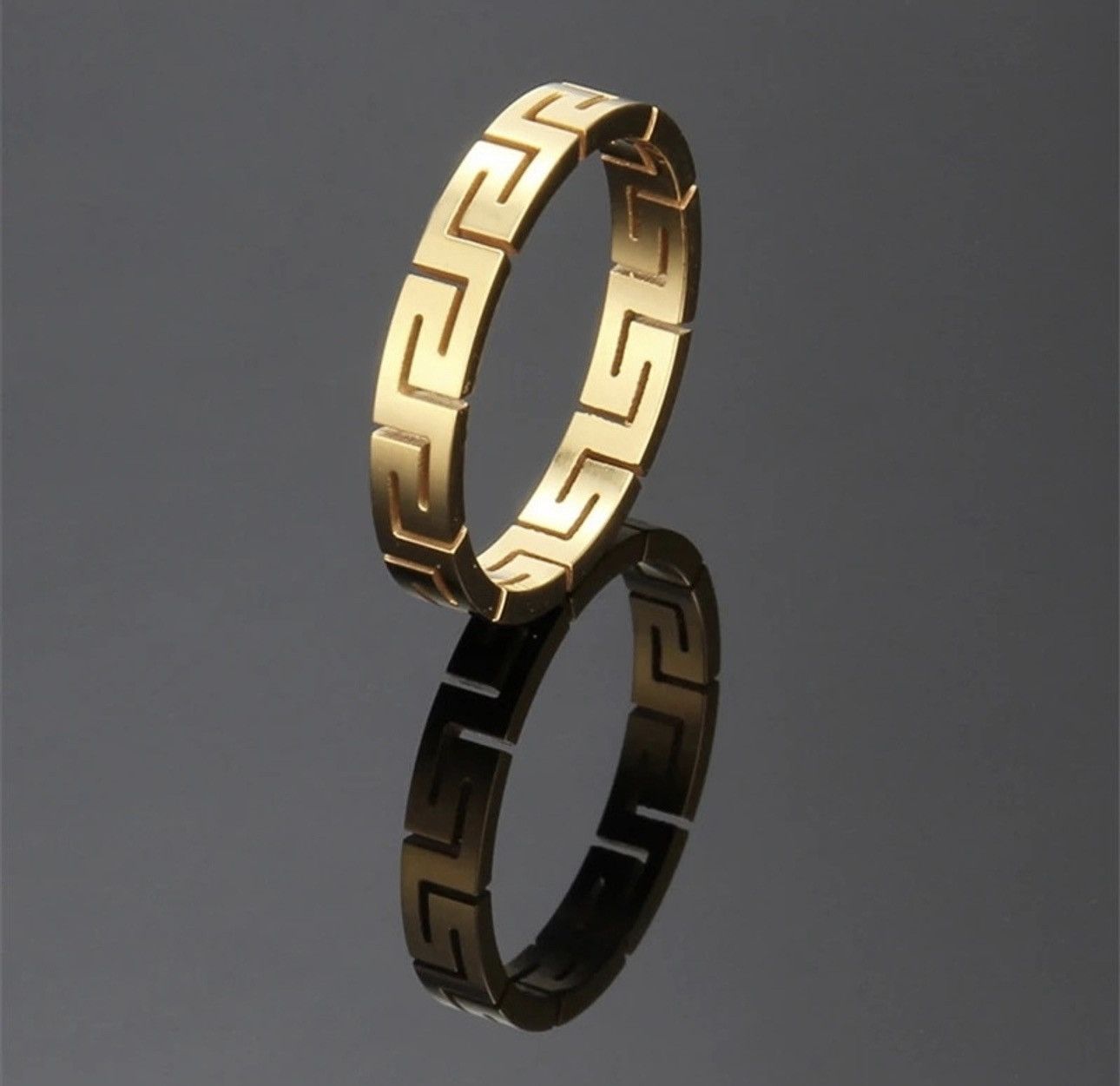 Other Gold Color Geometry Line Ring Size ONE SIZE - 1 Thumbnail