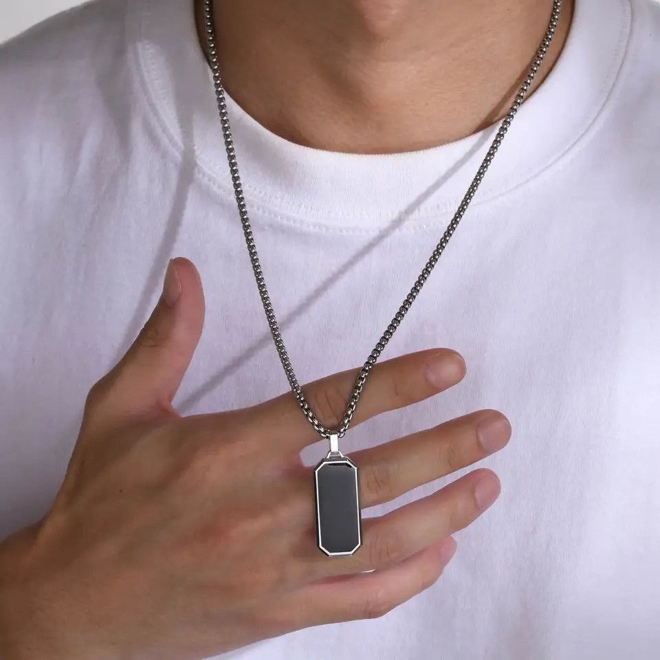 Other Square Rectangle Bar Pendant Stylish Necklace Size ONE SIZE - 3 Thumbnail