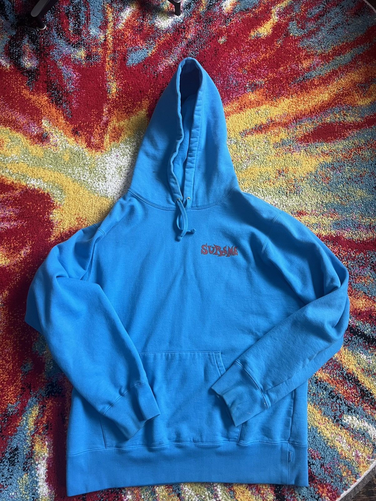 Supreme Portrait Hoodie FW20, Blue, Size Medium