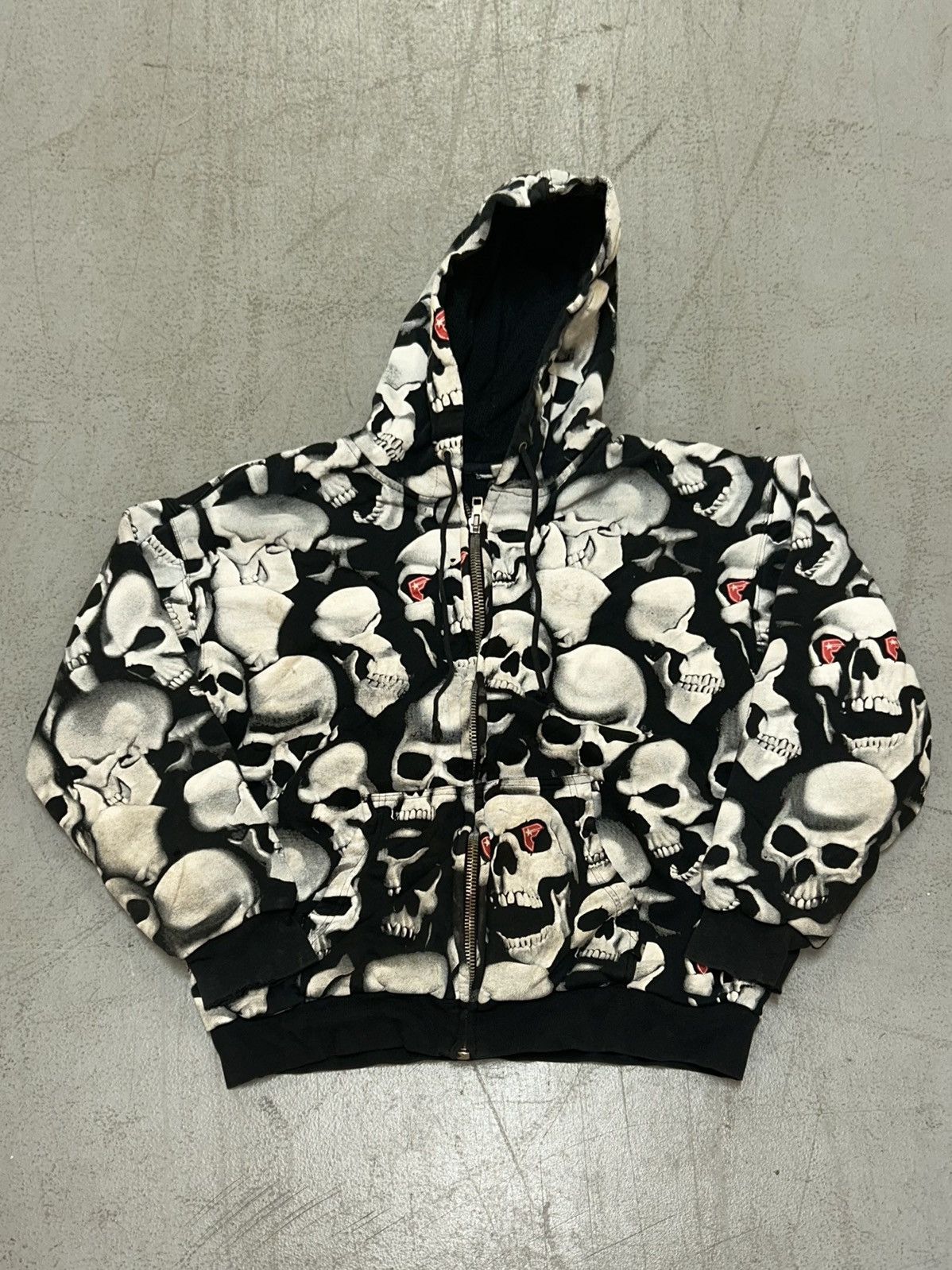 Southpole CRAZY Y2K CYBERPUNK SKULL MALL GOTH SKATER ZIP UP HOODIE Grailed