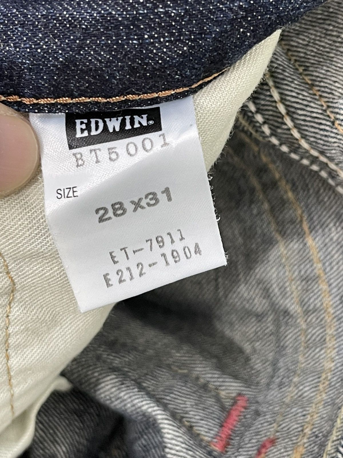 Edwin Flare Jeans Edwin Distress Acid Wash Low Rise Boot Cut 5🟦5T Size US 31 - 21 Thumbnail