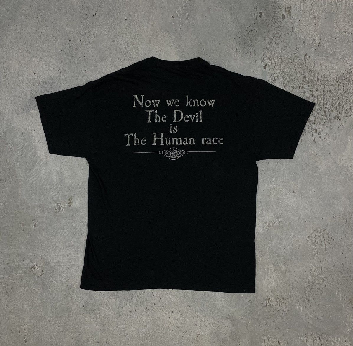 Vintage T shirt „ Now we know the Devil is the human race “ satan Size US XL / EU 56 / 4 - 2 Thumbnail