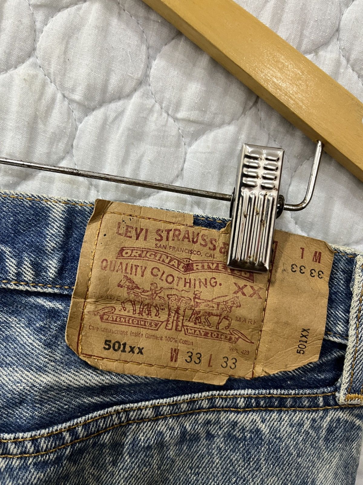 Levi's (Uuuu). RARE VTG LEVIS DISTRESSED DENIM Size US 33 - 12 Thumbnail