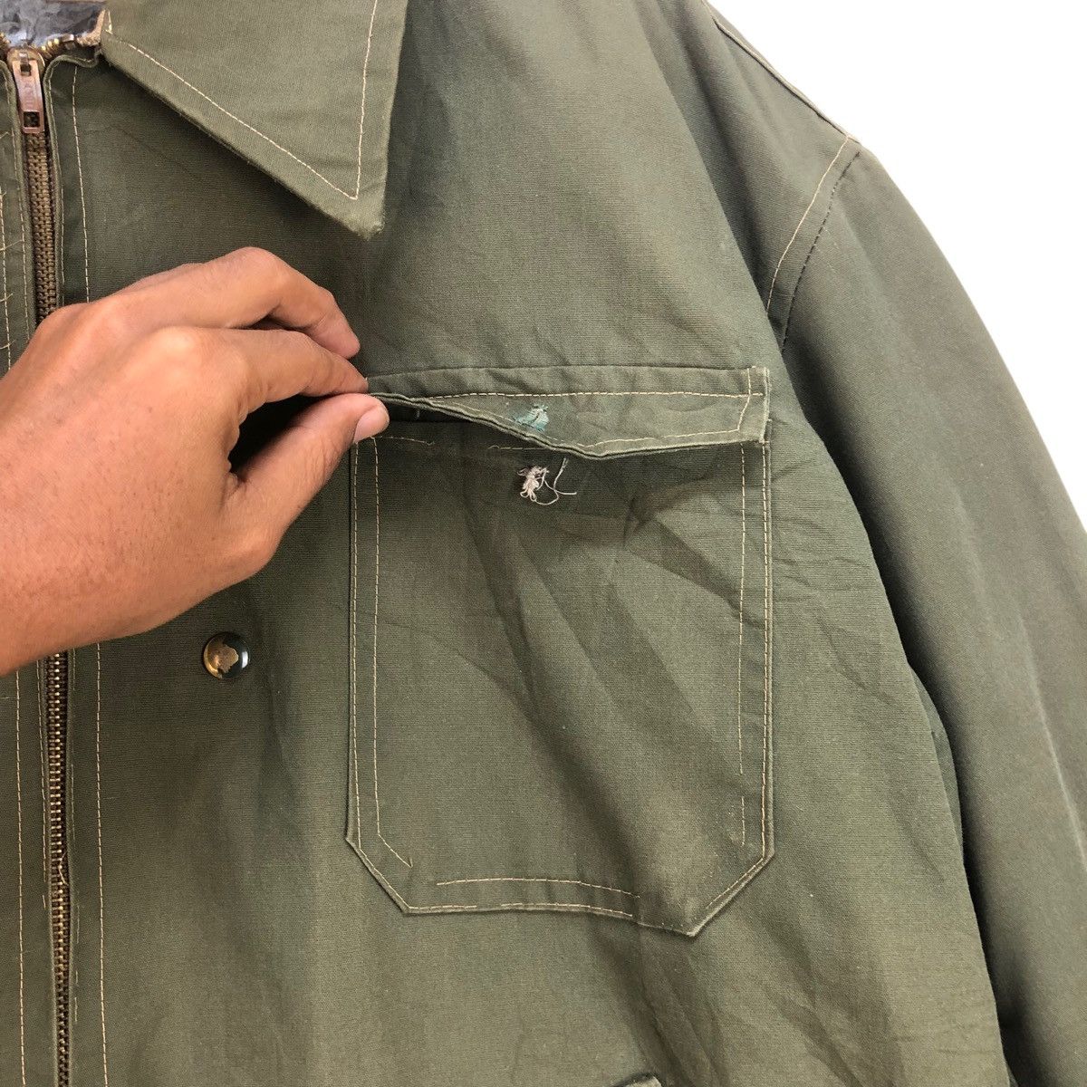 Vintage Vintage Army Jacket Lampo Zipper Size US XL / EU 56 / 4 - 5 Thumbnail
