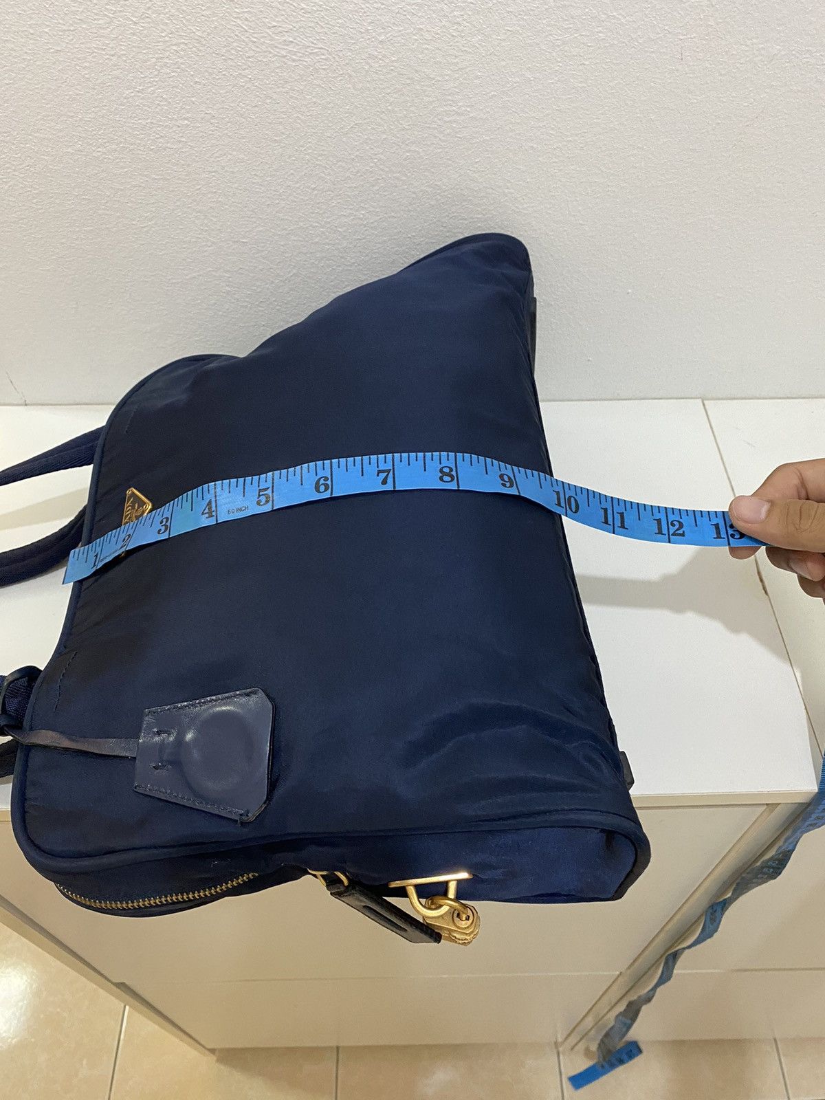 Prada Prada Tessuto Nylon Navy Blue Handbag Size ONE SIZE - 10 Thumbnail
