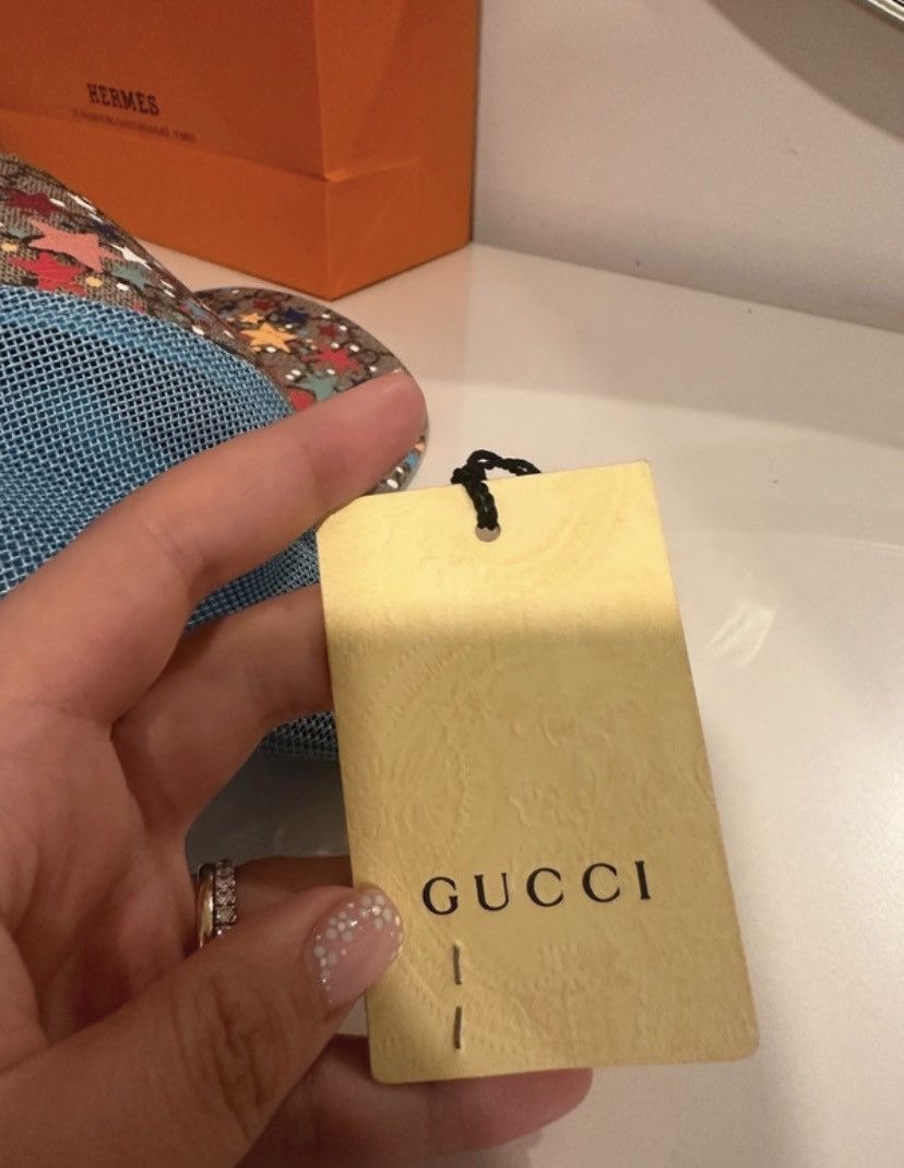 Gucci Gucci Print GG with stars Supreme Velcro Strap Baseball Cap Size ONE SIZE - 8 Thumbnail
