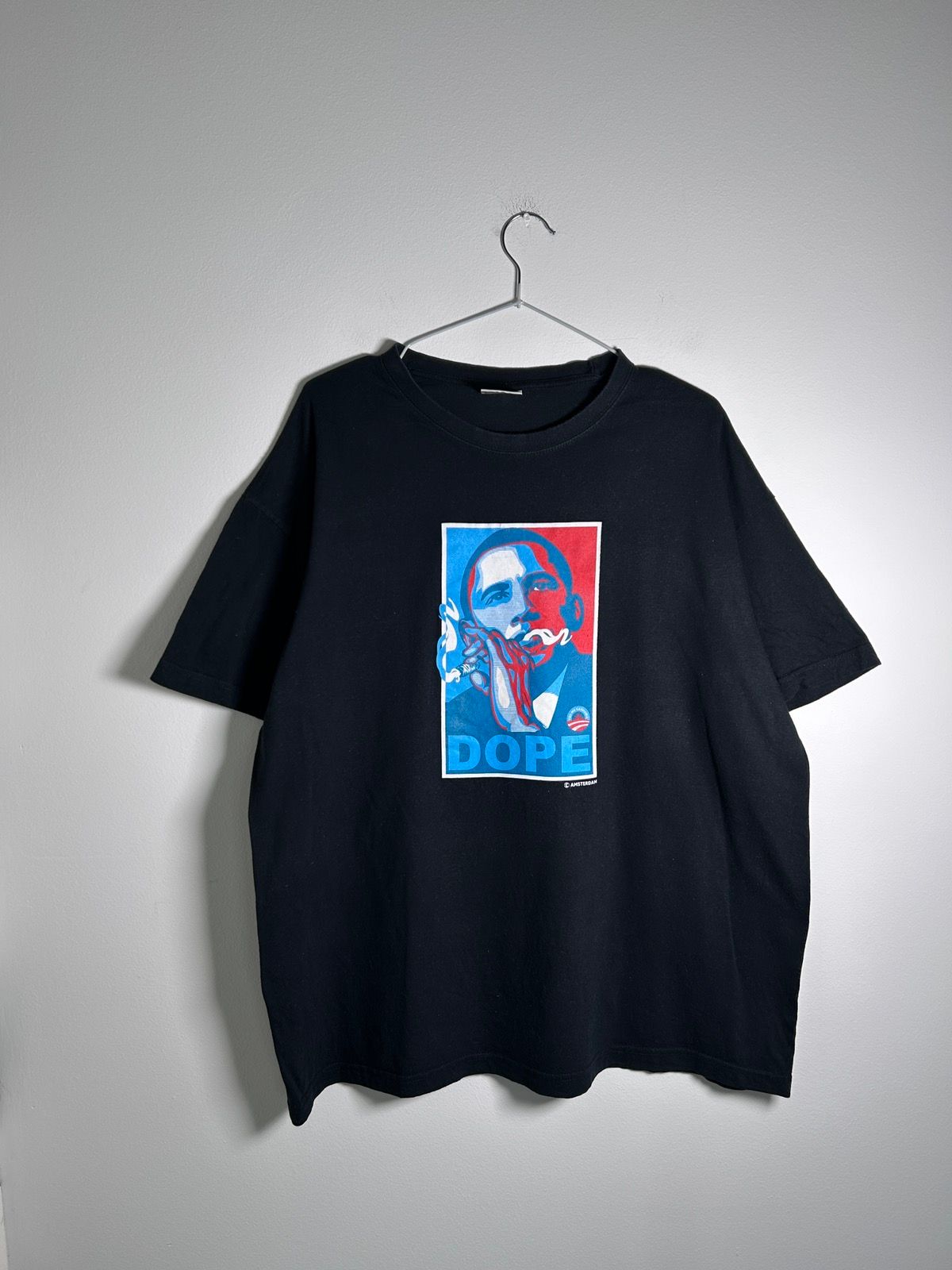 Pre-owned Rap Tees X Vintage T Shirt Obama Dope Marijuana In Black