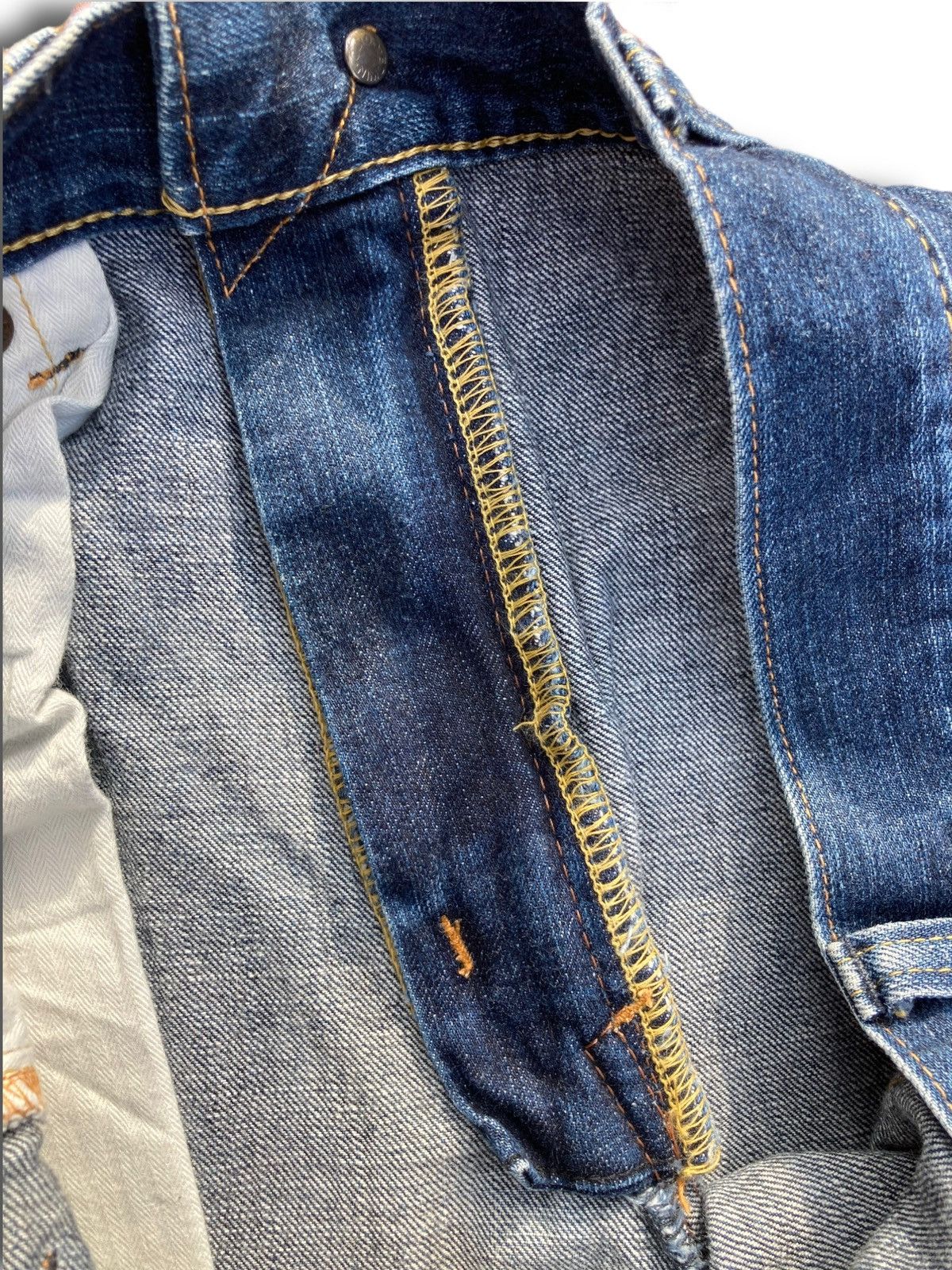 Edwin × Vintage Vintage Y2K Edwin Indigo Distressed Kaihara Denims Size US 34 / EU 50 - 17 Thumbnail