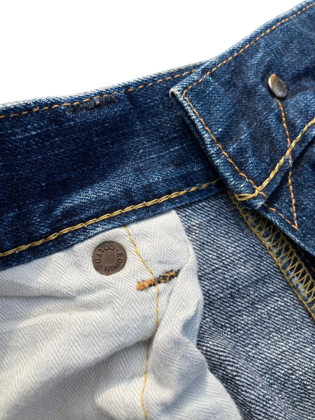 Edwin × Vintage Vintage Y2K Edwin Indigo Distressed Kaihara Denims Size US 34 / EU 50 - 16 Thumbnail