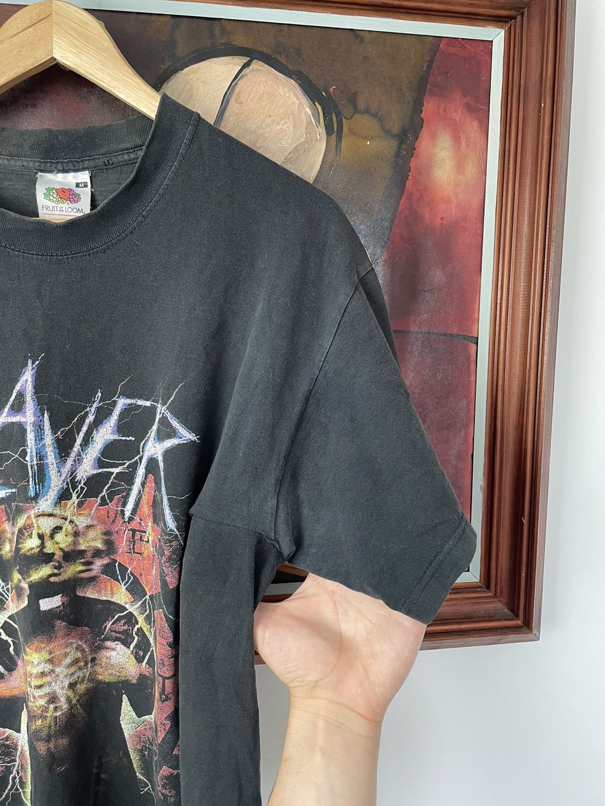 Band Tees Vintage Slayer Band Tour Tee Washed Distressed Death Y2k 90s Size US M / EU 48-50 / 2 - 6 Thumbnail