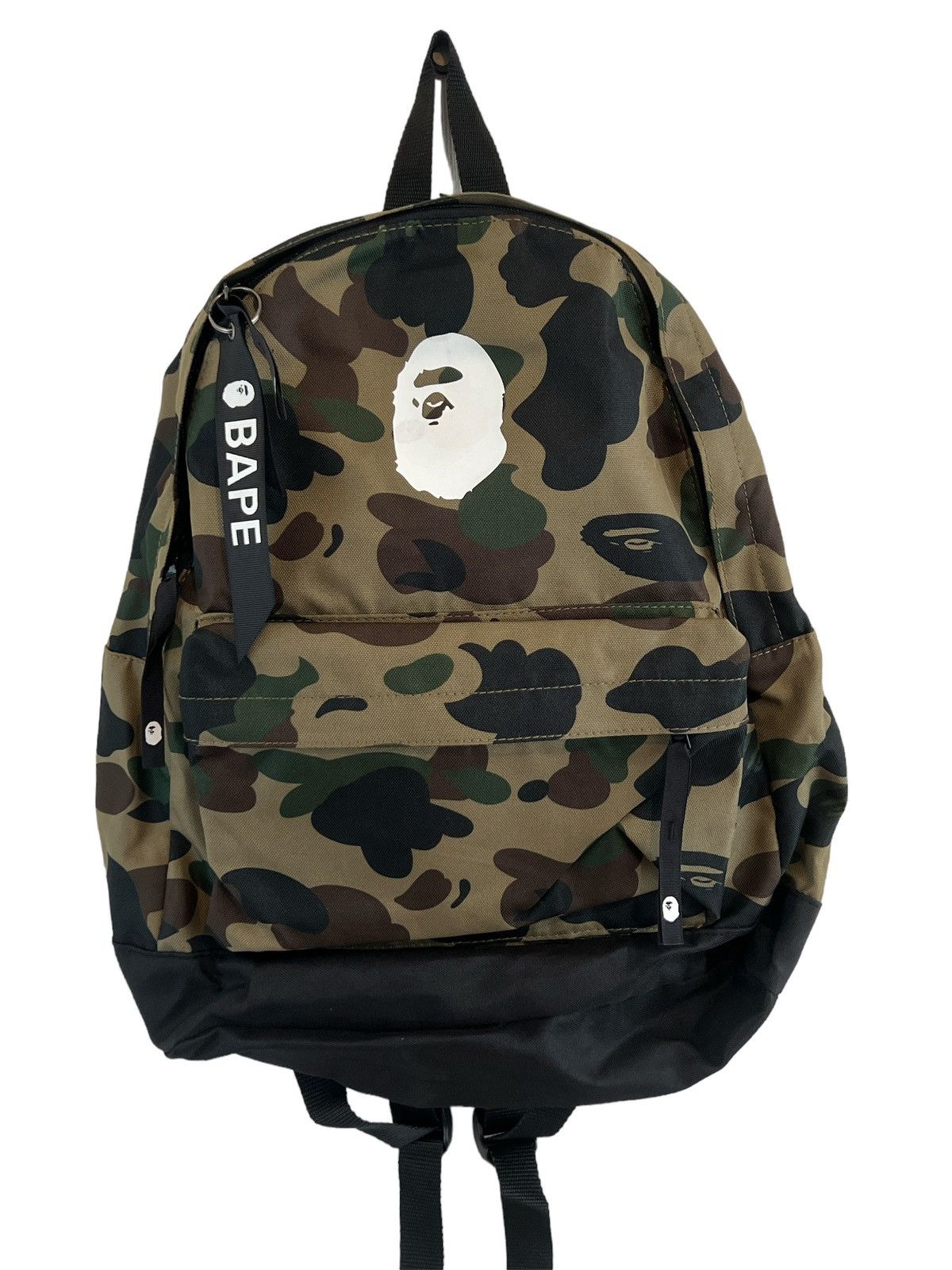 Bape BAPE BACKPACK GREEN 1st CAMO Logo Book Bag A Bathing Ape abc Grailed