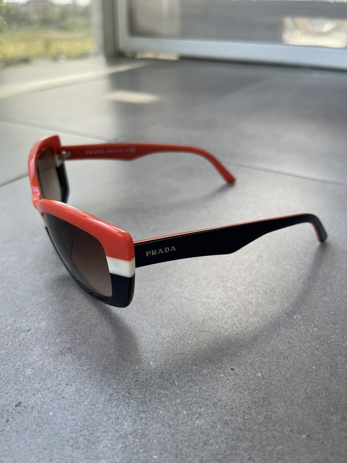 Prada Prada SPR 03N DAN-6S1 Black White Red Sunglasses Size ONE SIZE - 5 Thumbnail