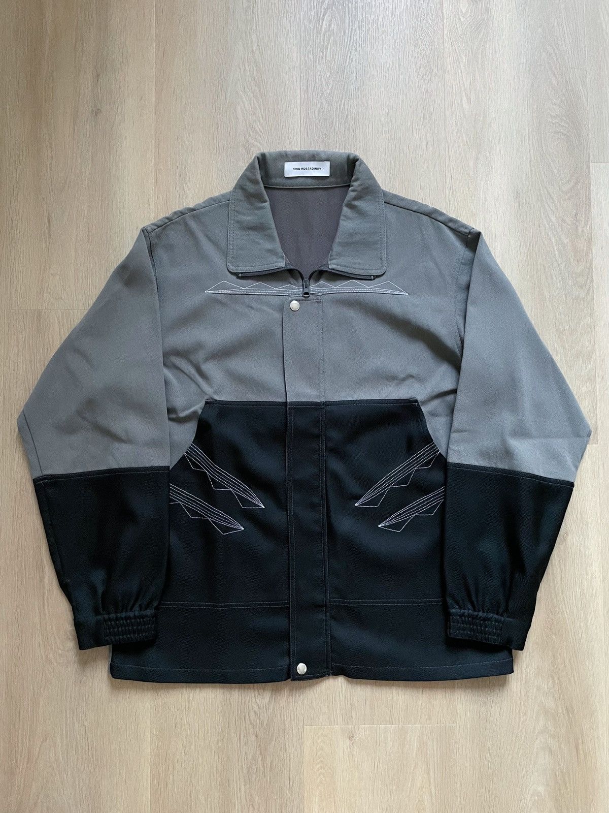 image of Kiko Kostadinov 00062019 Ss19 Kutch Two Tone Jacket in Black, Men's (Size Small)