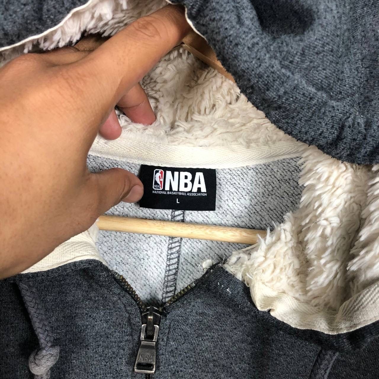 NBA × Vintage Vintage NBA Basketball Miami Heat Full Zipper Wool Hoodie Size US L / EU 52-54 / 3 - 7 Thumbnail