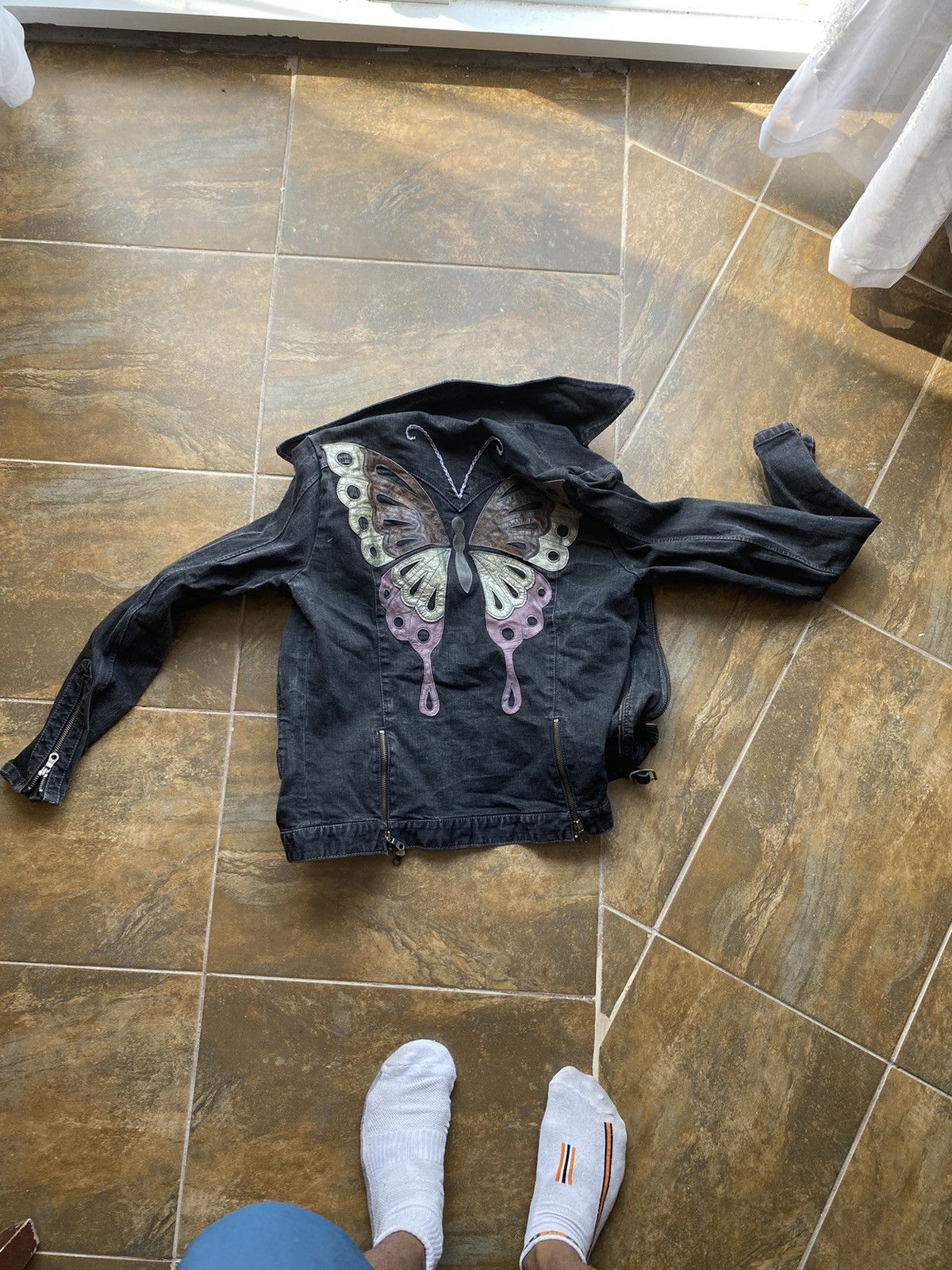 Japanese Brand Obelisk Butterfly Embroidered Denim Jacket Size US M / EU 48-50 / 2 - 4 Thumbnail
