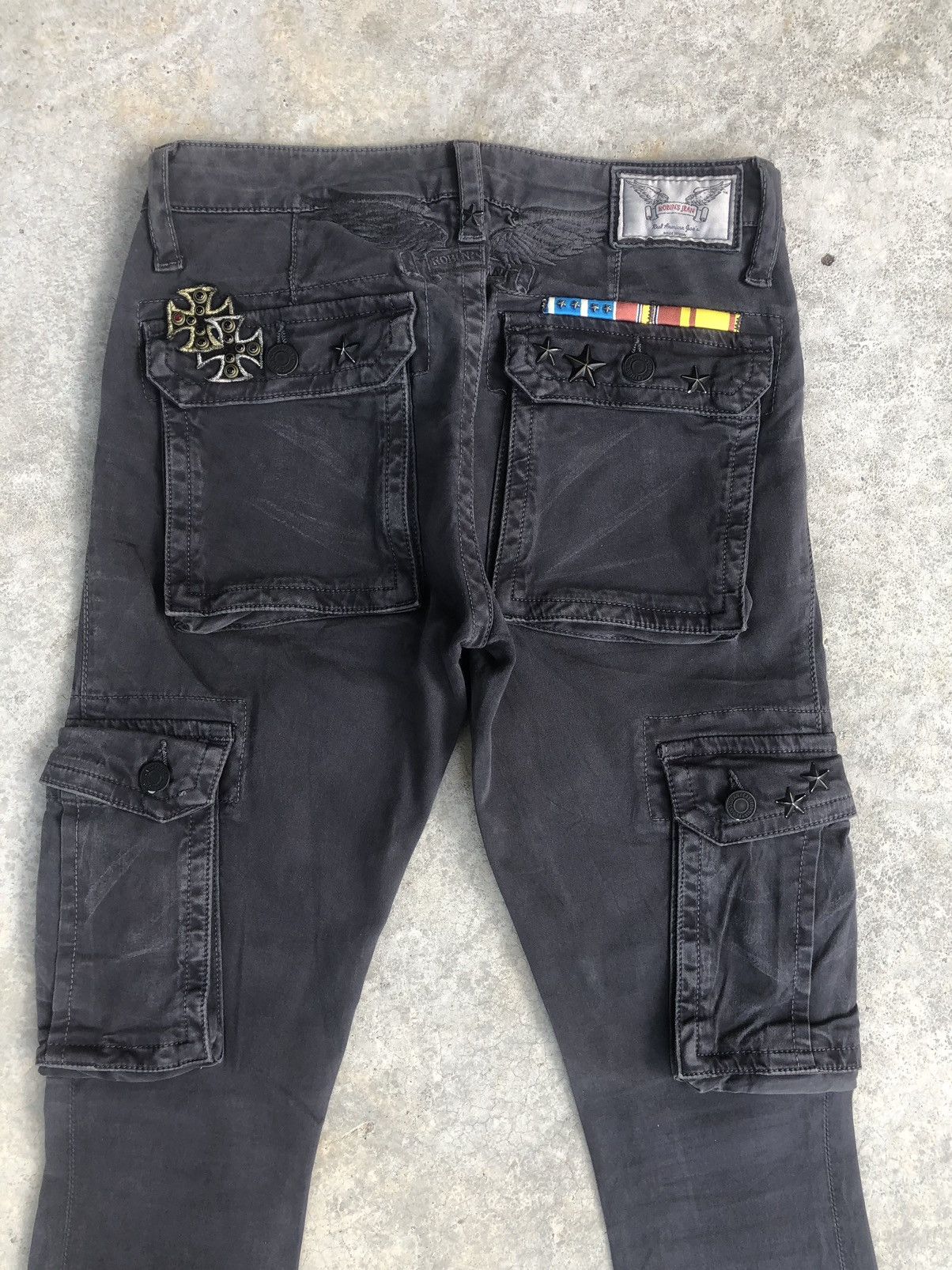 Robins Jeans Robin’s Cargo Pants Multipocket Chrome Heart Size US 27 - 8 Thumbnail