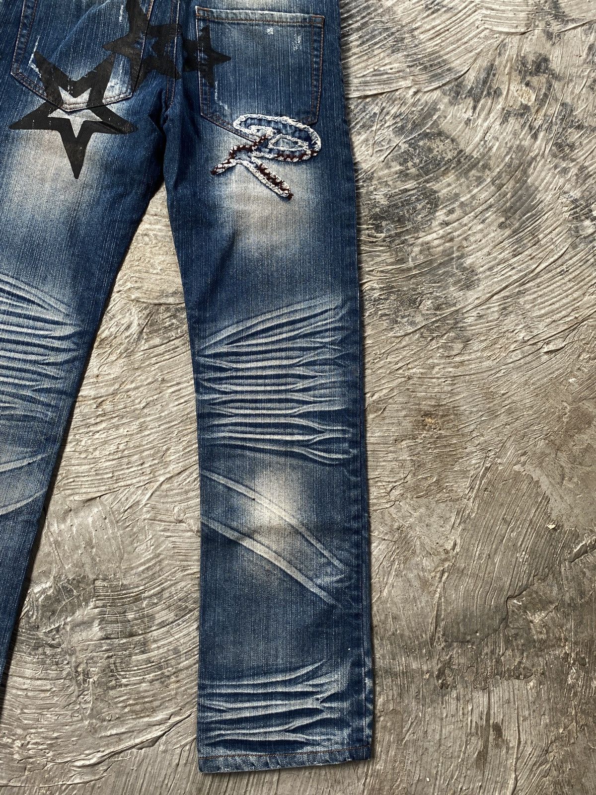 Japanese Brand 🔥BINDING NOW❗️Rhyme Jeans Whiskered Denim Size US 30 / EU 46 - 14 Thumbnail