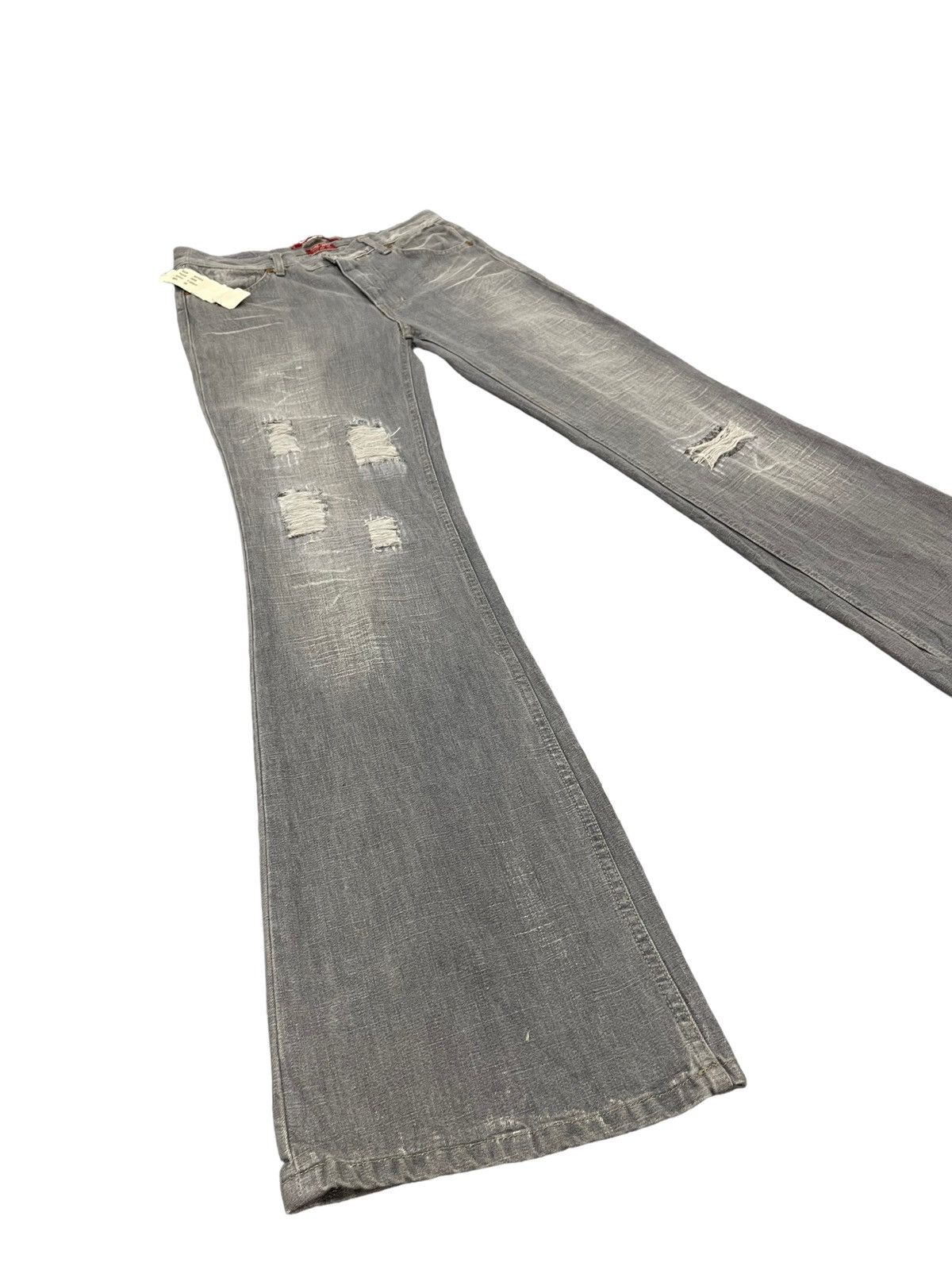 Japanese Brand Flare Jeans New Raer Italy Faded Distress Boot Cut 6🟦1 Size US 30 / EU 46 - 1 Thumbnail