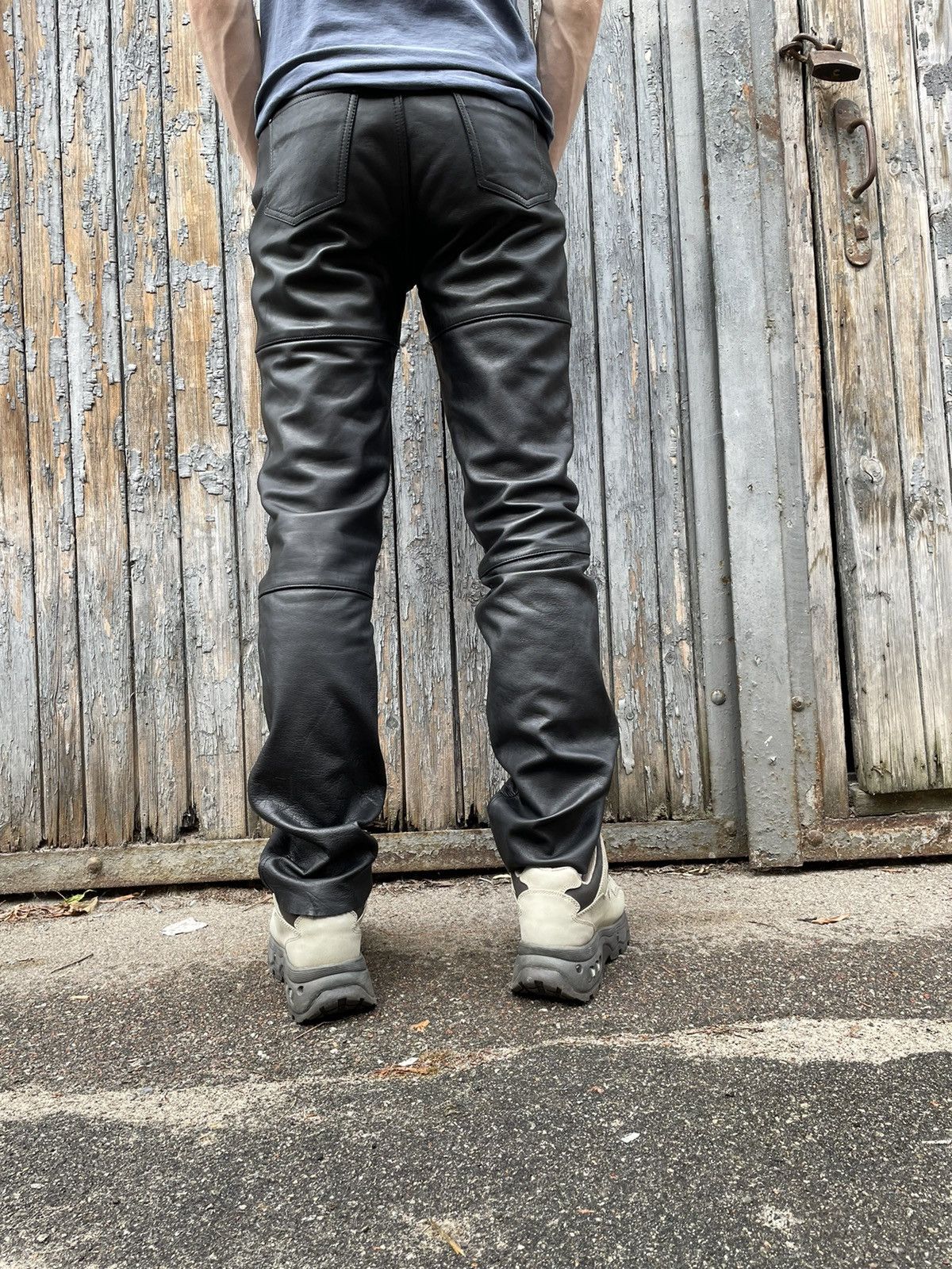 Genuine Leather × Vintage Awesome Vintage Genuine Leather Biker Pants Made in Europe Size US 32 / EU 48 - 10 Thumbnail