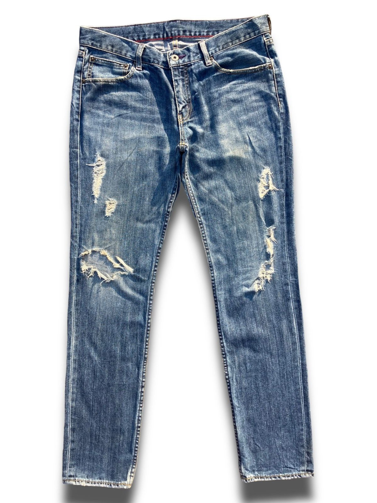 Takeo Kikuchi Vintage 90s Japanese Brand Takeo Kikuchi Kaihara Jeans Size US 33 - 1 Thumbnail