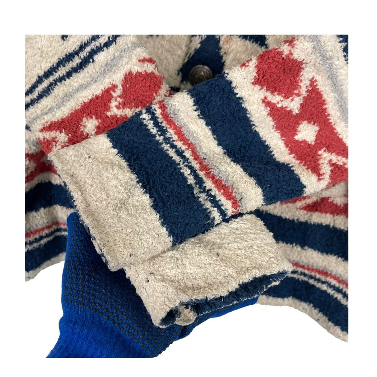 Indigo × Japanese Brand × Native 💥ANTI BALLISTIC SHAWL COLLAR NATIVE FLEECE JACKET Size US L / EU 52-54 / 3 - 5 Thumbnail