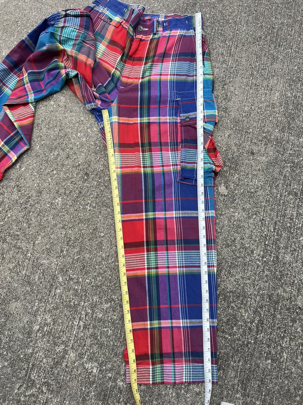 Polo Ralph Lauren Vintage 90s Polo RL Madras Tartan Cargo Trouser Pant Size US 34 / EU 50 - 3 Thumbnail