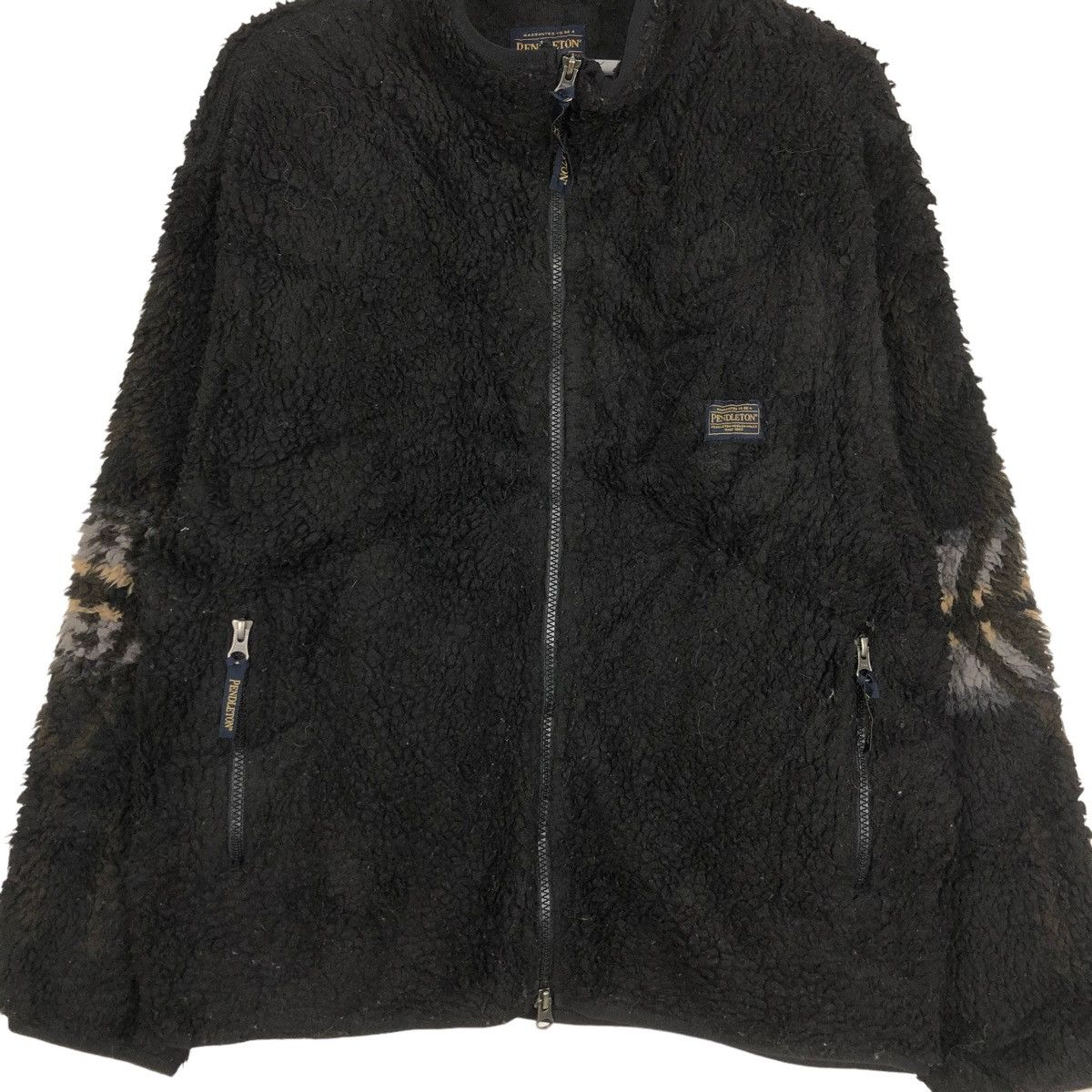 Native × Pendleton 💥VINTAGE PENDLETON DEEPILE NAVAJO FLEECE JACKET Size US L / EU 52-54 / 3 - 5 Thumbnail