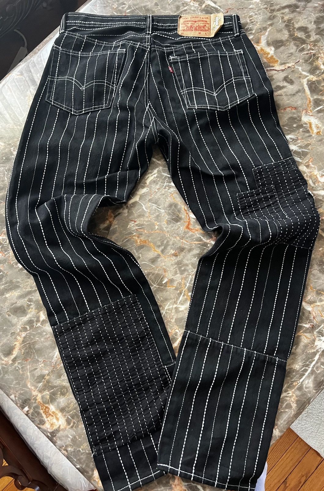 DENIM TEARS × Levi's Denim Tears Levi’s Patchwork 501 Denim Size US 34 / EU 50 - 2 Thumbnail