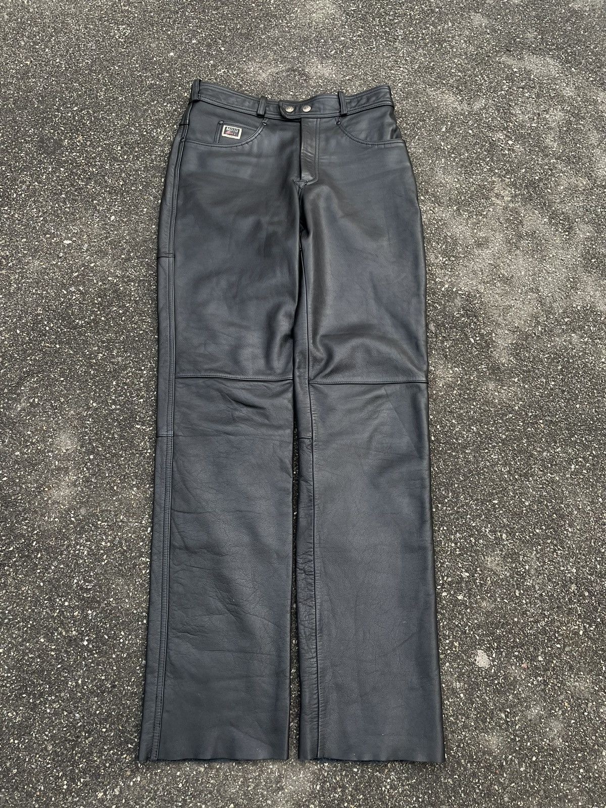 Genuine Leather × Vintage Awesome Vintage Genuine Leather Biker Pants Made in Europe Size US 32 / EU 48 - 2 Thumbnail