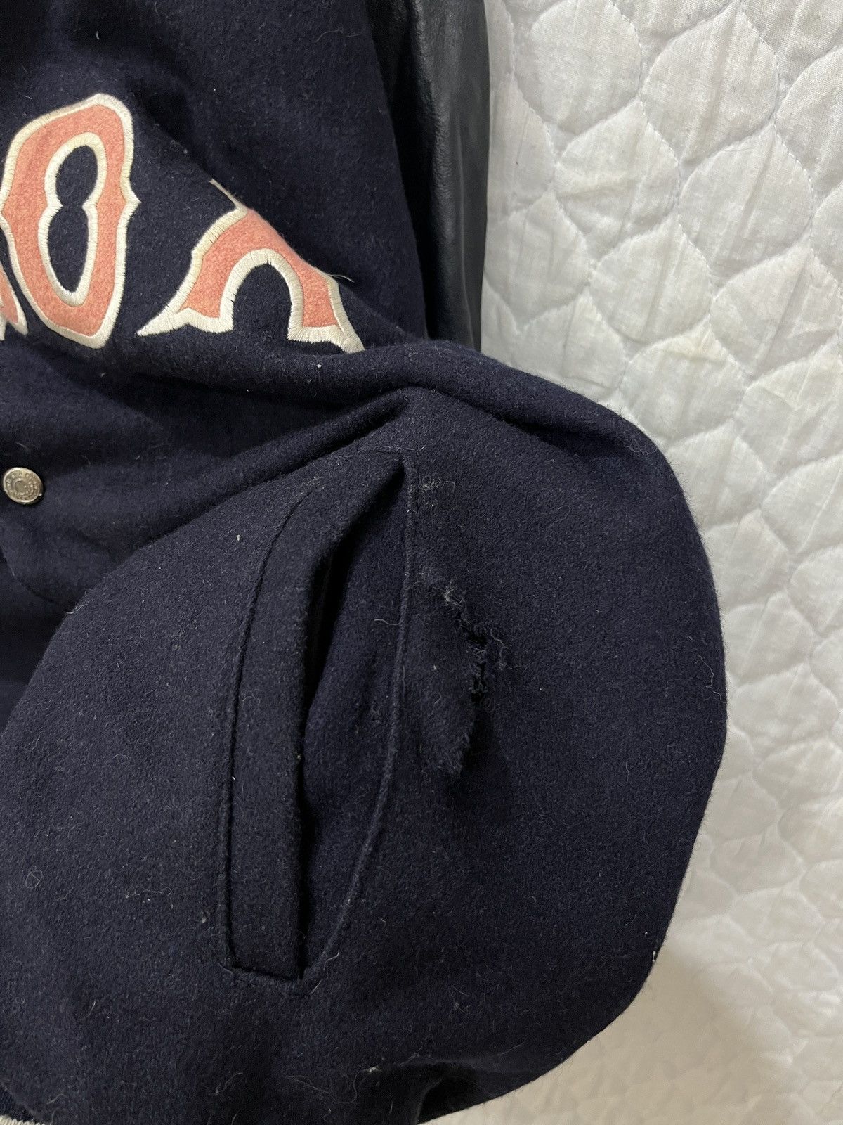 Other (Rrrr). RED SOX VARSITY LEATHER SLEEVE JACKET Size US M / EU 48-50 / 2 - 14 Thumbnail