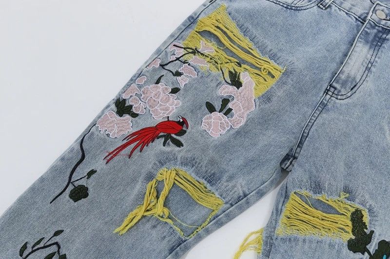 Japanese Brand × Jean Embroidered Patch Denim Ripped Streetwear Jeans Size US 32 / EU 48 - 7 Thumbnail