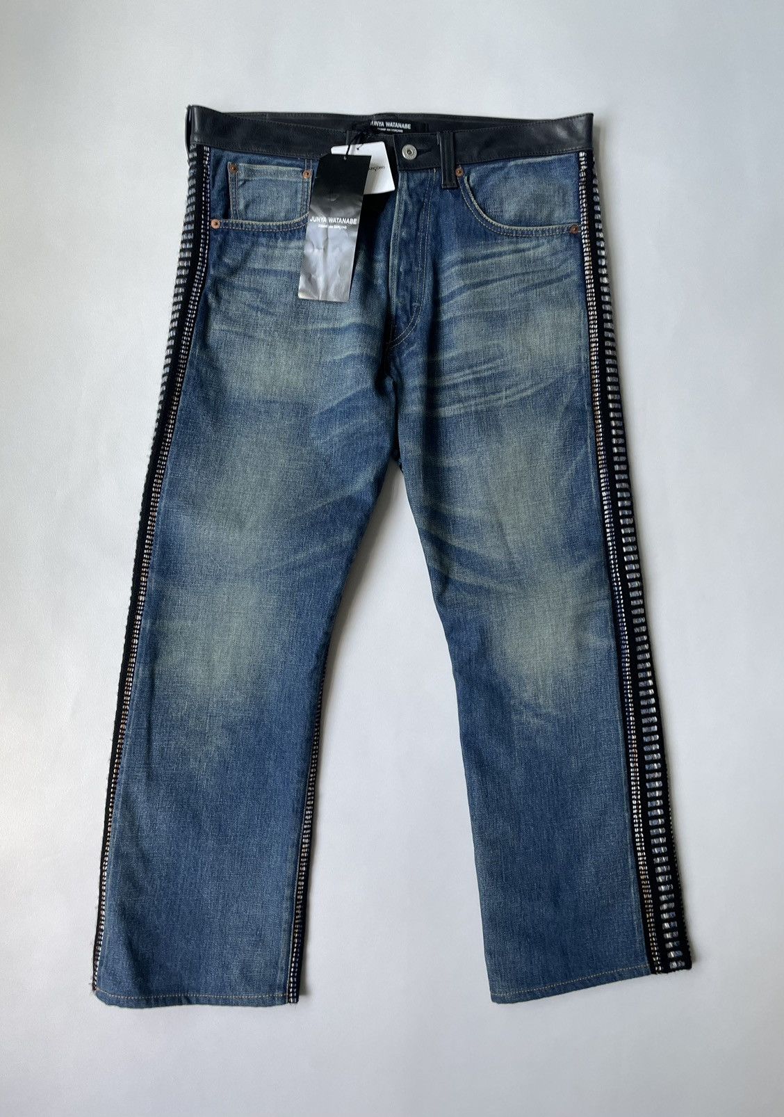 Comme des Garcons A/W 13 Patterned Wool Leather Pocket Jeans Size US 32 / EU 48 - 2 Thumbnail