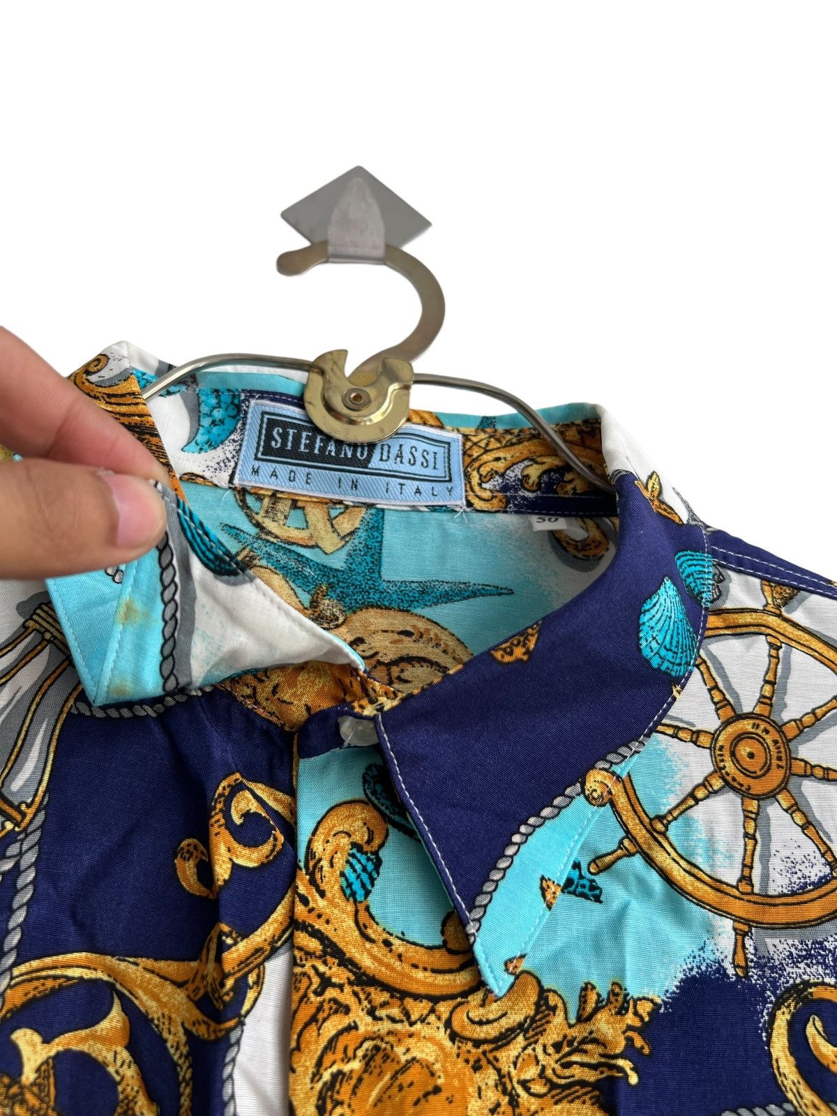 Barque × Versace Prototype Stefano Dassi 🇮🇹 Chain Baroque Luxury Rayon Shirt Size US M / EU 48-50 / 2 - 5 Thumbnail