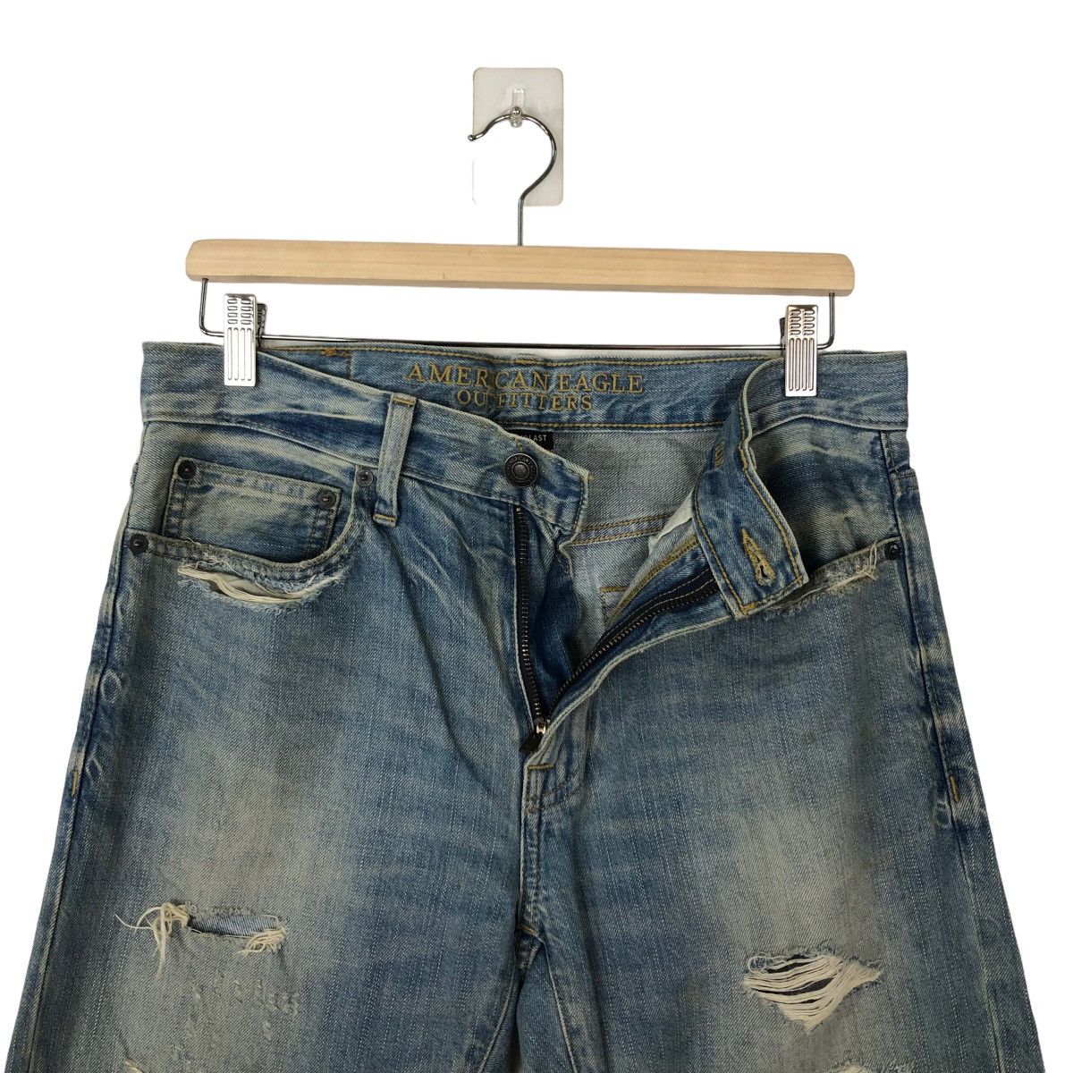 Japanese Brand VINTAGE DISTRESSED DENIM JEANS AMERICAN EAGLE PUNK DESIGN Size US 32 / EU 48 - 7 Thumbnail