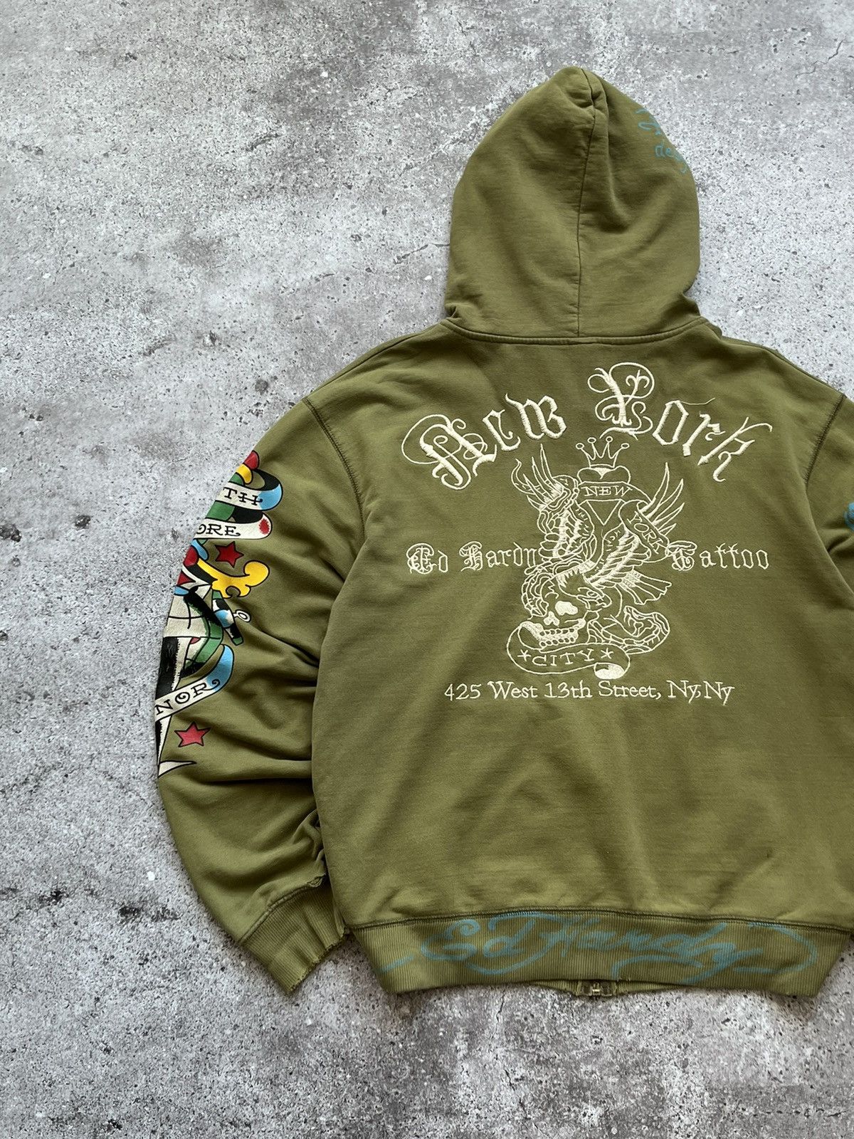 Christian Audigier × Ed Hardy × Vintage Vintage Ed Hardy Zip Up Hoodie Rare Big Logo Size US L / EU 52-54 / 3 - 18 Thumbnail