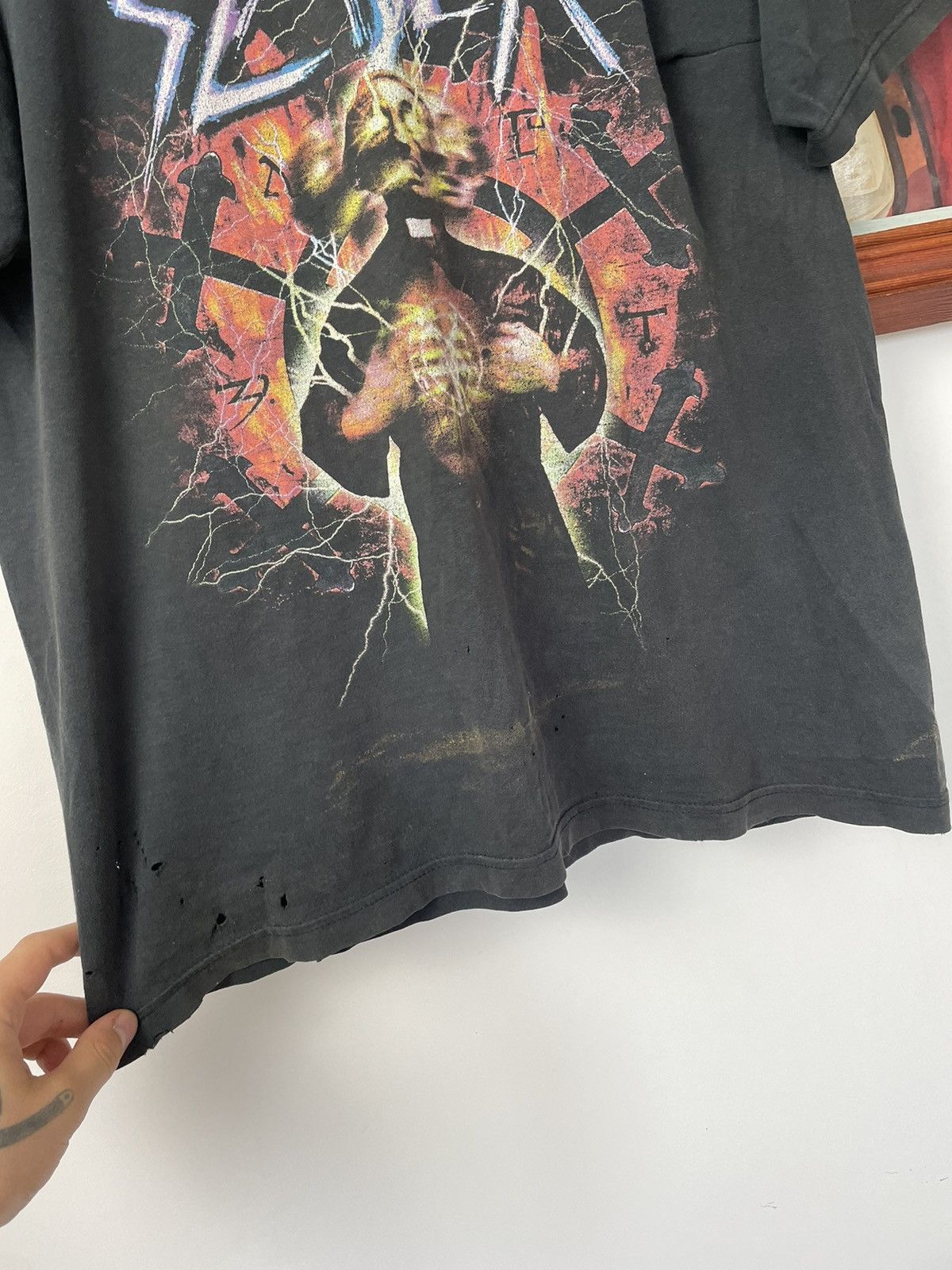Band Tees Vintage Slayer Band Tour Tee Washed Distressed Death Y2k 90s Size US M / EU 48-50 / 2 - 3 Thumbnail