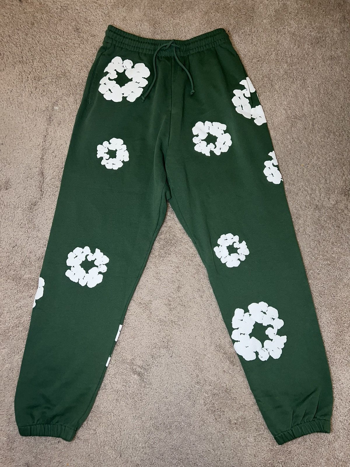 The Cotton Wreath Sweatpants Green Sz M