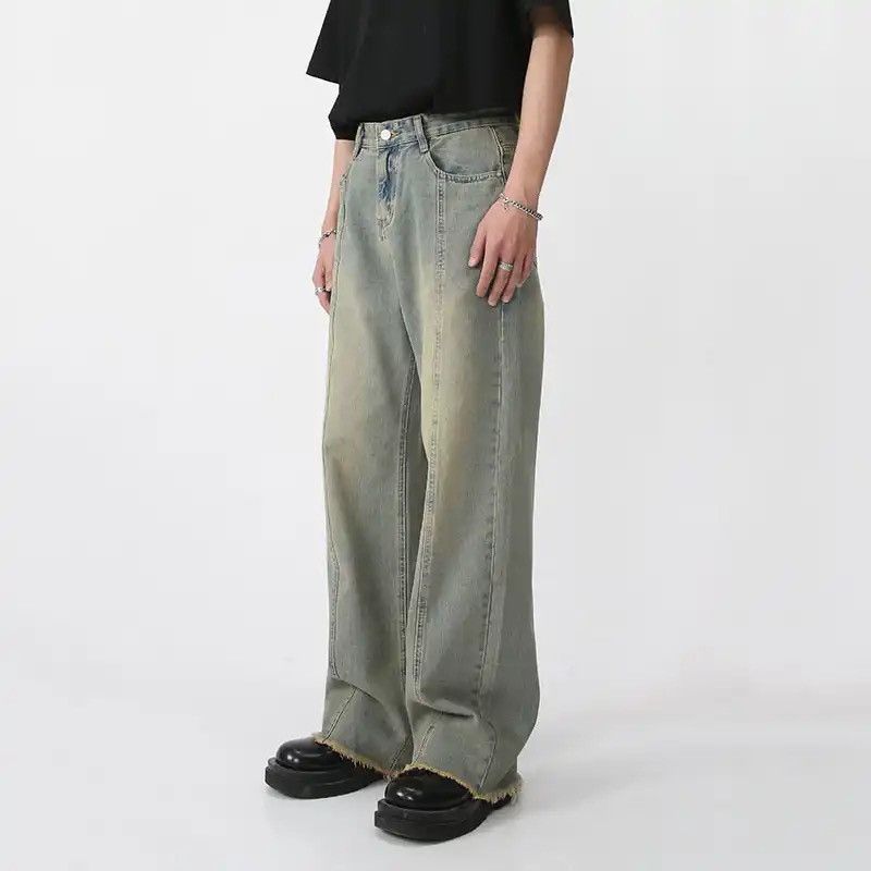 Vintage Straight Wide Leg Blue Jeans