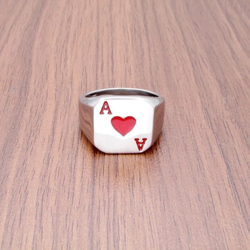 Jewelry Ace of Hearts Playing Cards Ring Size ONE SIZE - 1 Thumbnail